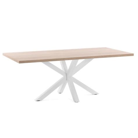 Table Manger Cm Plateau Bois Naturel Et Pieds M Tal Blanc Emmy