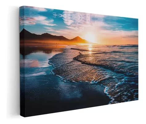 Cuadro Decorativo Fina Tela Quadro Decorativo Tela Canvas Praia Por Sol