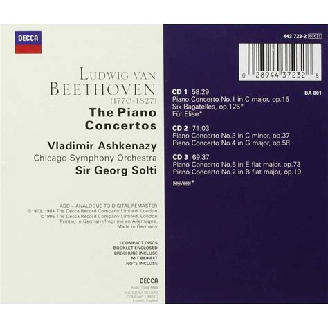 The Piano Concertos Vladimir Ashkenazy Chicago Symphony Orchestra