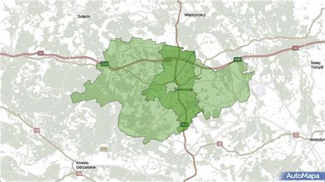 Gmina Świebodzin powiat świebodziński województwo lubuskie na mapie