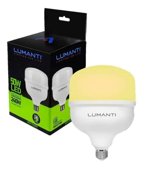 Lampada Bulbo 50w Branco Quente 3000k Amarela Alta Potencia Lumanti