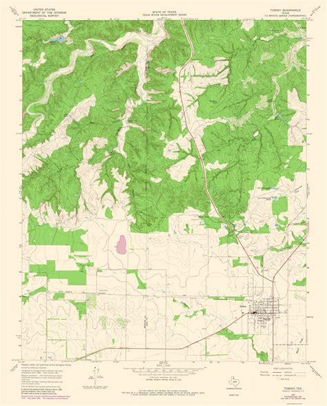 Topographical Map Turkey Texas Quad Usgs 1967 23 X 2860 Vinta