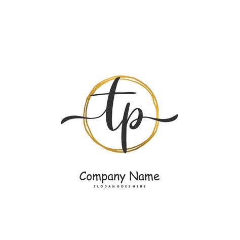 TP Initial Handwriting And Signature Logo Design With Circle Beautiful