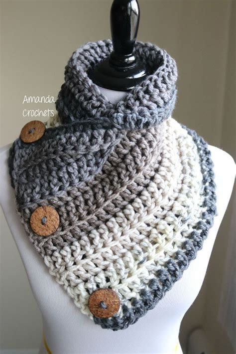 3 Button Cowl Pattern Amanda Crochets Crochet Cowl Pattern Crochet Neck Warmer Crochet Cowl