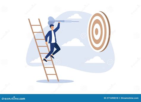 Success Ladder Aspiration To Achieve Target Business Goal Or Work Purpose Stock Vector