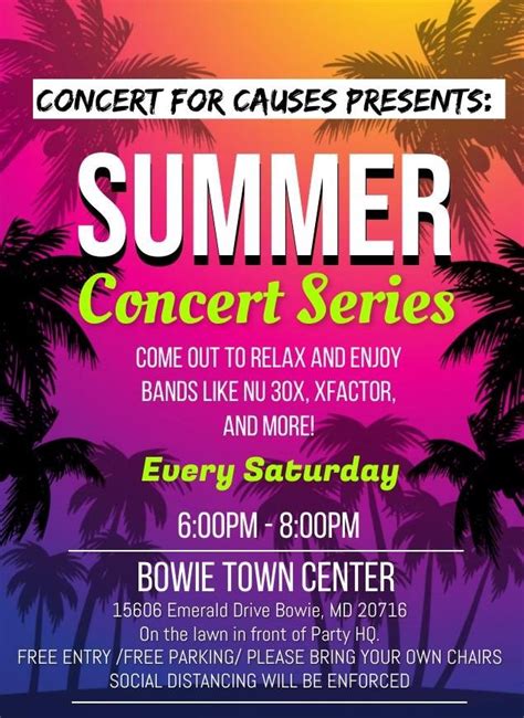 Summer Concert Series At Bowie Town Center Prince George S Suite