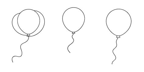 Continuous Line Drawing Of A Birthday Balloon Birthday Balloon For