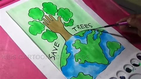 How To Draw Save Trees Save Nature Poster Drawing Youtube