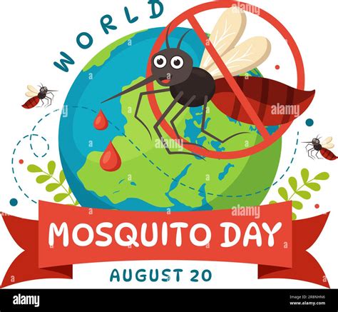 World Mosquito Day Vector Illustration on 20 August with Midge Can ...