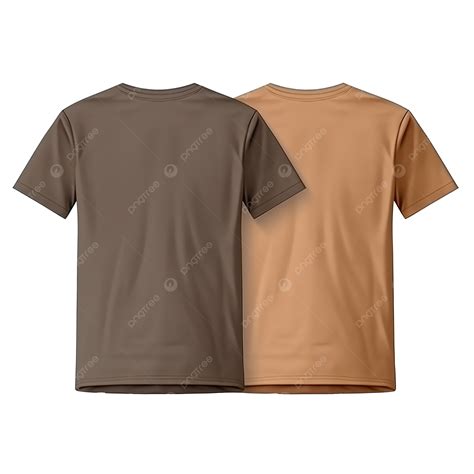 Plain Brown T Shirt Mockup Template With Views Front And Back Isolated Generative Ai Shirt