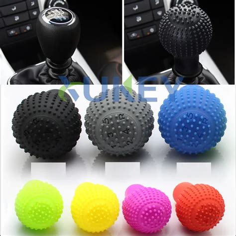 1pc Car Auto Round Silicone Gear Shift Knob Cover Manual Automatic Non Slip Lever Shifter Knobs