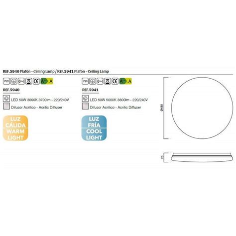 Plaf N De Techo Zero Led W Cm Lm Mantra