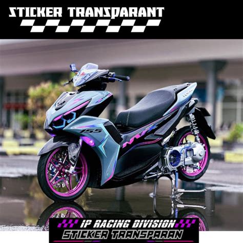 STRIPING STICKER ALL NEW AEROX CONNECTED NVX 155 TRANSPARAN RAINBOW EXP