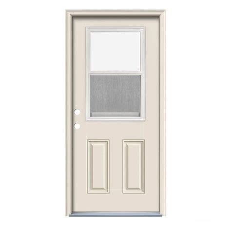 Jeld Wen 36 In X 80 In Venting 1 2 Lite Primed Steel Prehung Right Hand Inswing Entry Door