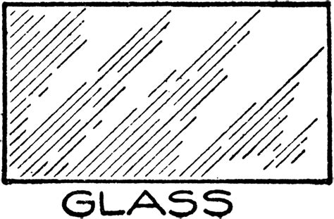 Mechanical Drawing Cross Hatching Of Glass Clipart Etc