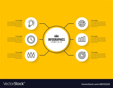 Workflow infographic template design with 6 Vector Image