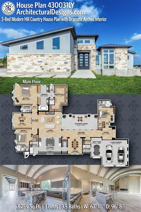 Plan Ly Bed Modern Hill Country House Plan With Dramatic