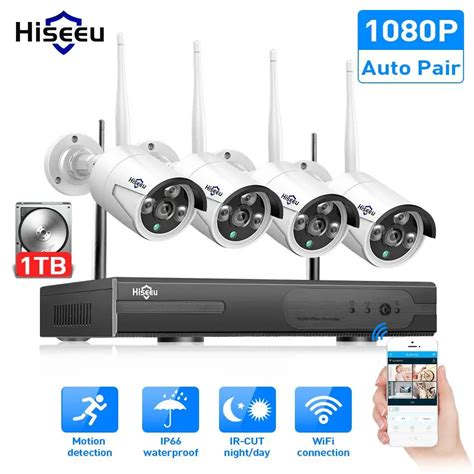 Promo Offer Wireless CCTV System 1080P 1TB HDD 2MP 4CH NVR IP IR-CUT outdoor CCTV Camera IP ...