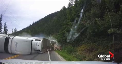 Shocking Semi Crash Near Sicamous Bc Caught On Dashcam Video