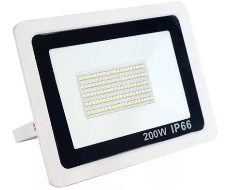 Reflector LED 200 W SMD bivolt jardín patio exterior color blanco