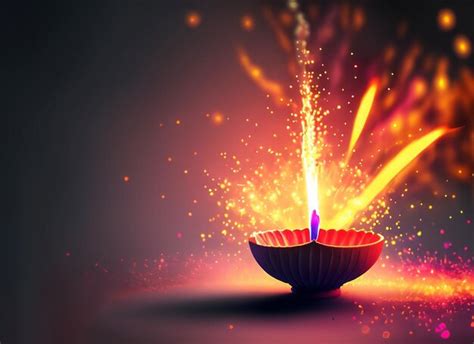 Premium AI Image | Diwali lamp background with colorful