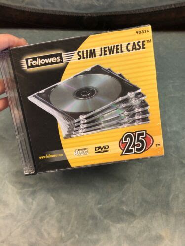 Fellowes Slim Jewel Case Cd Dvd Clear Black Sealed Pack Of Ebay