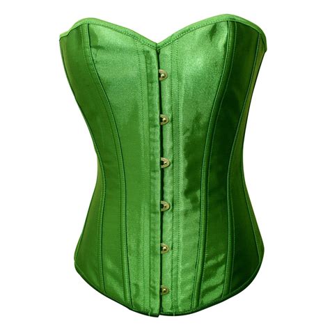 Chicastic Emerald Green Satin Sexy Strong Boned Corset Lace Up Bustier Top Small