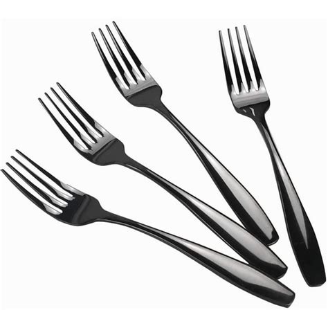 12 Piece Black Stainless Steel Dinner Fork Set Sturdy And Durable