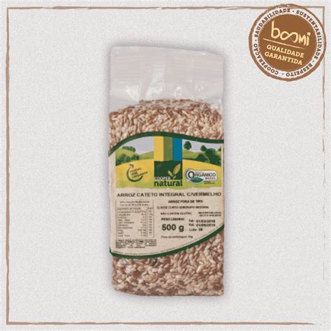 Arroz Cateto Integral Vermelho Orgânico Coopernatural 500g Boomi