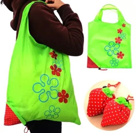 Sacola Bolsa Ecol Gica Dobr Vel Reutiliz Vel Modelo Morango Mercadolivre