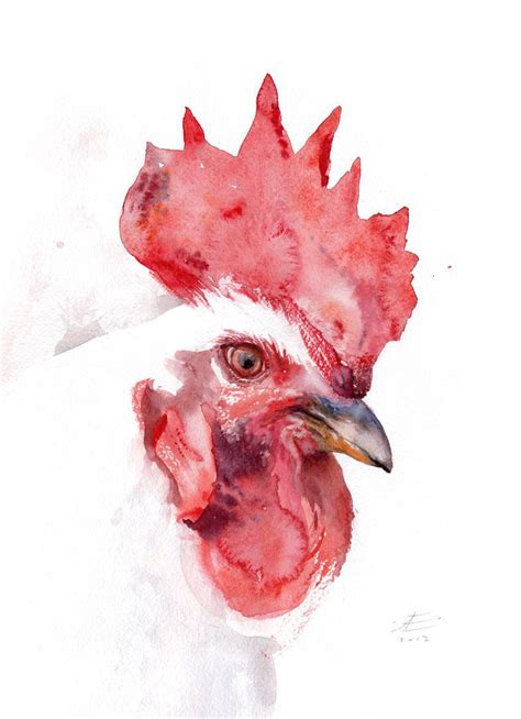 Year Of The Rooster Rooster Watercolor By A Verbrugge Watercolor