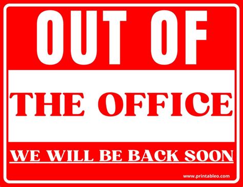 20 Out Of Office Sign Download Printable Pdfs