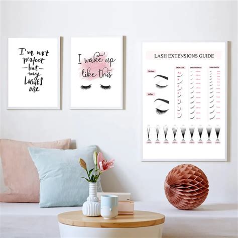 Lash Extensions Guide Poster Makeup Posters And Prints Eyelash Canvas