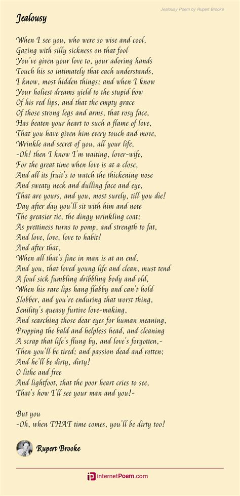 Jealousy Poem By Rupert Brooke