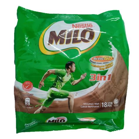 Nestlé Milo Activ Go 3 In 1 Chocolate Malt Drink 33g X 18 Sticks X 3