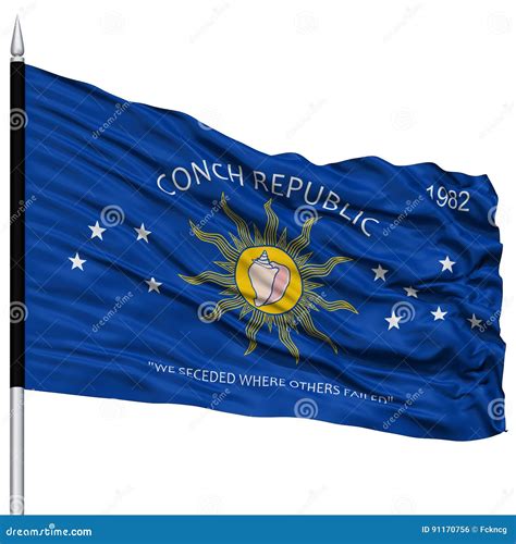 Key West City Flag On Flagpole Usa Stock Illustration Illustration