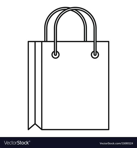 Shopping bag icon outline style Royalty Free Vector Image