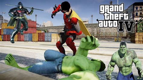 Robin Arkham Origins Vs The Incredible Hulk Great Battle Gta Iv