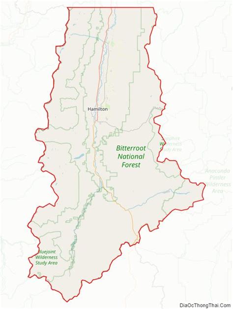 Map of Ravalli County Montana Địa Ốc Thông Thái