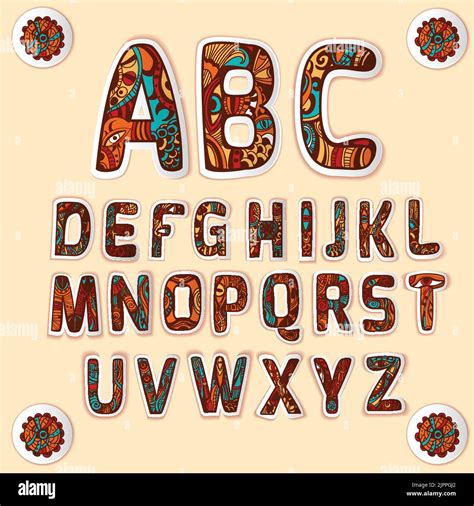 Zentangle Alphabet With Beautifully Structured Art Design Used For