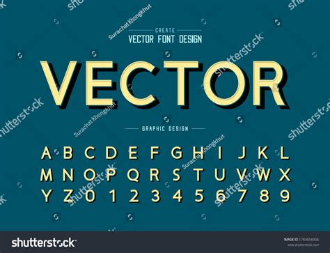 Black Shadow Font Alphabet Vector Design Stock Vector Royalty Free