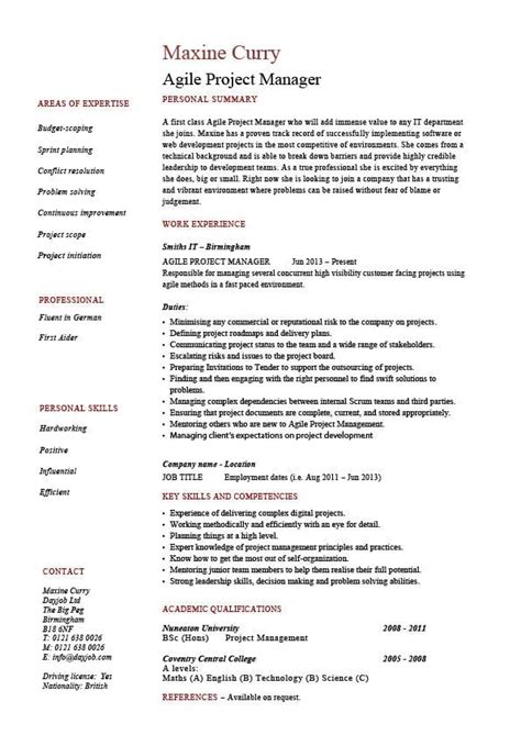 Agile Project Manager Resume Sample