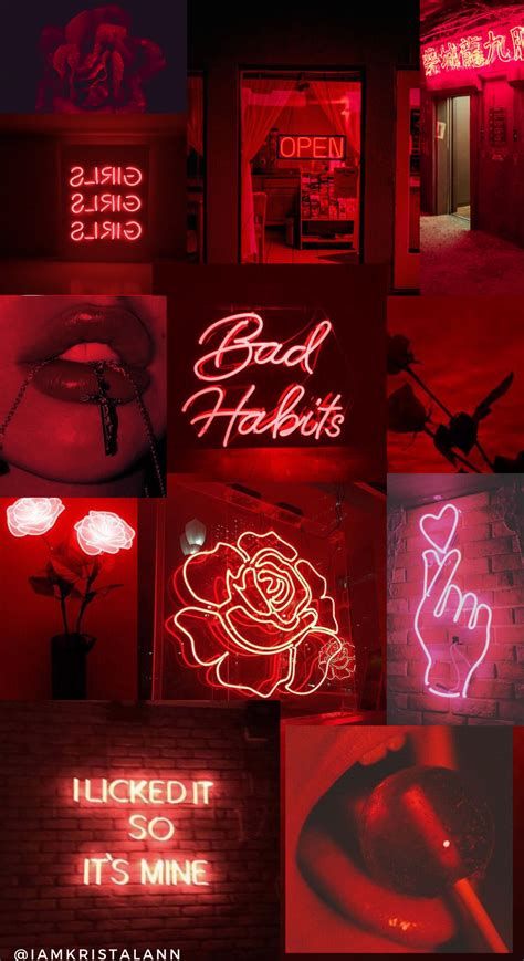 Neon Red Aesthetic Wallpaper Collage Red And White Taxi Parked