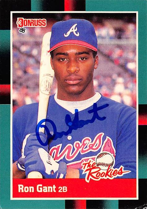 Ron Gant Autographed Baseball Card Atlanta Braves SC 1988 Donruss 47