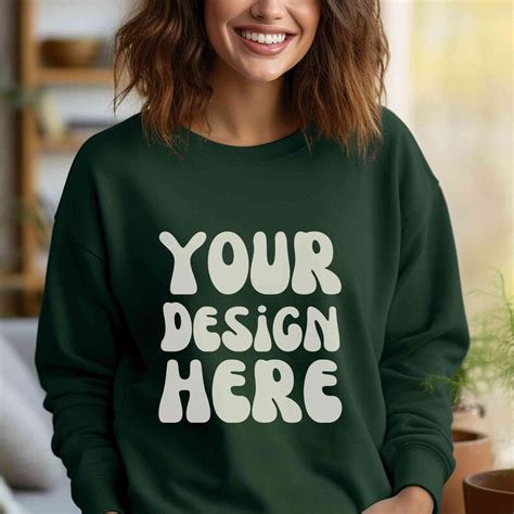 Gildan Forest Green Mockup Bundle Green Sweatshirt Etsy