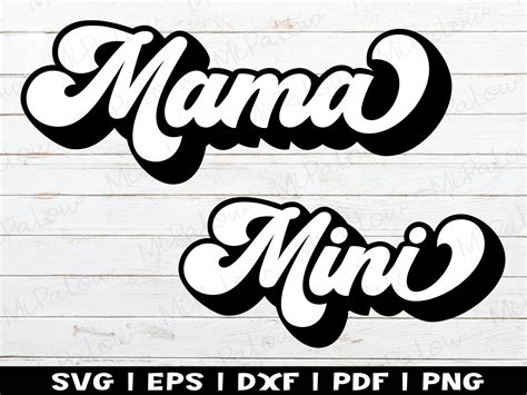 Mama Mini Svg Retro Mama Png Mini Svg Mama And Mini Svg Etsy