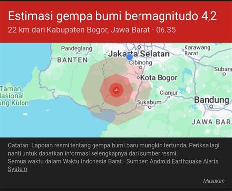 Gempa Magnitudo 4 6 Guncang Kabupaten Sukabumi Getaran Dirasakan Warga