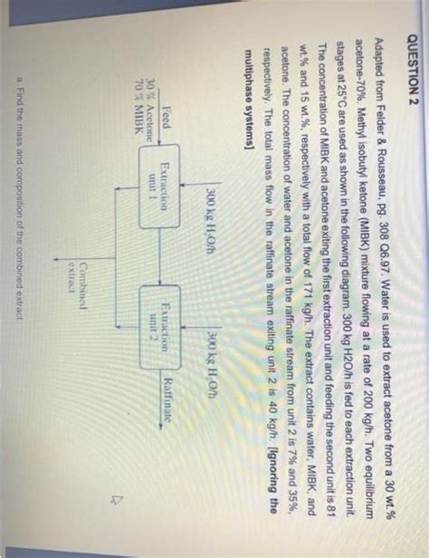 Solved QUESTION 2 Adapted From Felder Rousseau Pg 308 Chegg