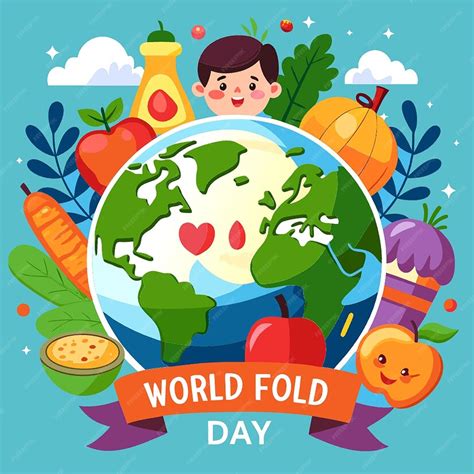 A Poster For World Day With A Boy And A World Written On It Premium