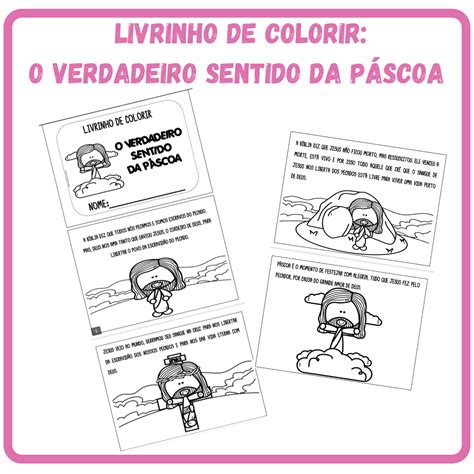 Livrinho para colorir O verdadeiro significado da Páscoa Prof Amanda